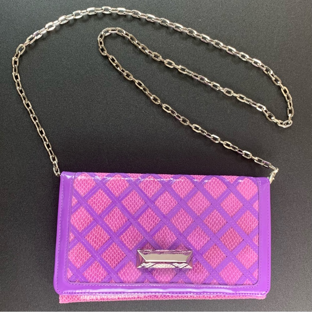 White House Black Market purple on purple “snakeskin” purse.